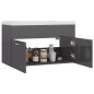 Waschbeckenunterschrank mit Einbaubecken Hochglanz-Grau Waschbeckenunterschrank mit Einbaubecken Hochglanz-Grau