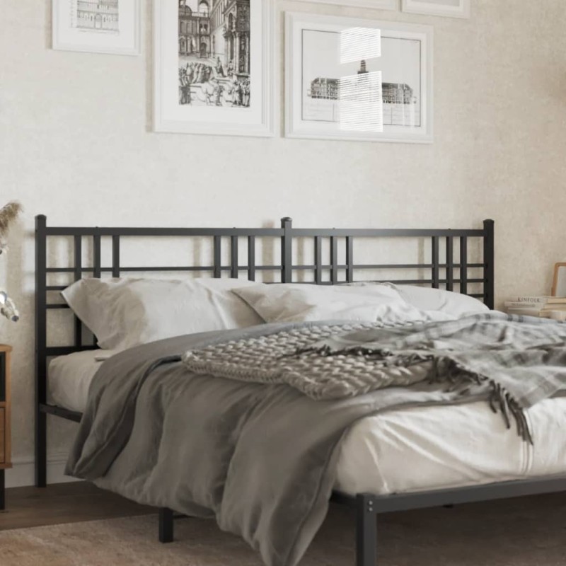 vidaXL Kopfteil Metall Schwarz 200 cm vidaXL Kopfteil Metall Schwarz 200 cm
