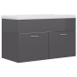 Waschbeckenunterschrank mit Einbaubecken Hochglanz-Grau Waschbeckenunterschrank mit Einbaubecken Hochglanz-Grau