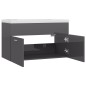 Waschbeckenunterschrank mit Einbaubecken Hochglanz-Grau Waschbeckenunterschrank mit Einbaubecken Hochglanz-Grau