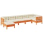 vidaXL 7-tlg. Garten-Sofagarnitur mit Kissen Wachsbraun Kiefernholz vidaXL 7-tlg. Garten-Sofagarnitur mit Kissen Wachsbraun Kiefernholz