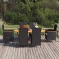 7-tlg. Garten-Essgruppe Poly Rattan Schwarz 7-tlg. Garten-Essgruppe Poly Rattan Schwarz