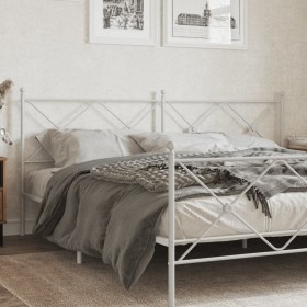 vidaXL Kopfteil Metall Weiß 200 cm