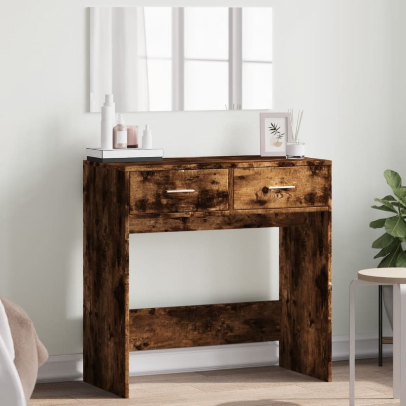 vidaXL Schminktisch mit Spiegel Räuchereiche 80x39x80 cm vidaXL Schminktisch mit Spiegel Räuchereiche 80x39x80 cm