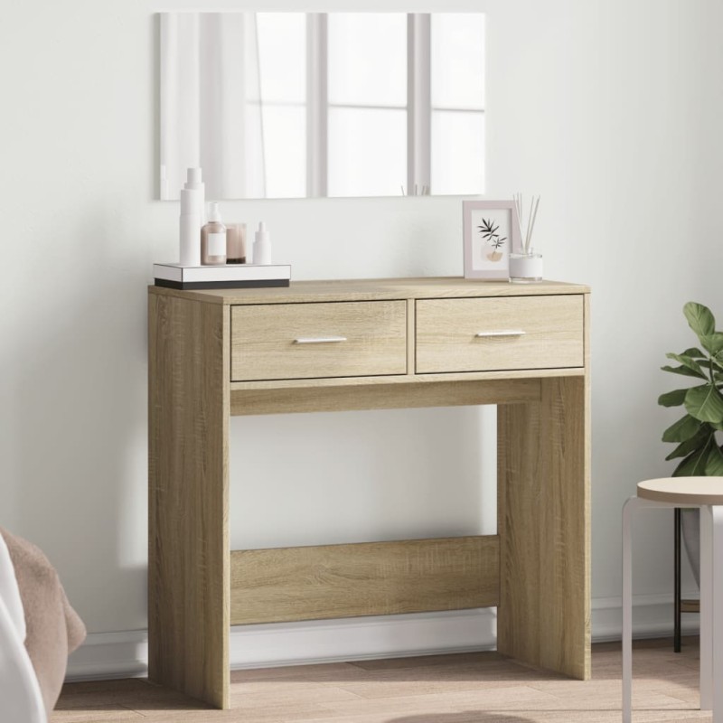 vidaXL Schminktisch mit Spiegel Sonoma-Eiche 80x39x80 cm vidaXL Schminktisch mit Spiegel Sonoma-Eiche 80x39x80 cm