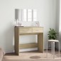 vidaXL Schminktisch mit Spiegel Sonoma-Eiche 80x39x80 cm vidaXL Schminktisch mit Spiegel Sonoma-Eiche 80x39x80 cm