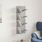 vidaXL Wand-Bücherregal mit 4 Fächern Betongrau 33x16x90 cm vidaXL Wand-Bücherregal mit 4 Fächern Betongrau 33x16x90 cm