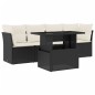 vidaXL 5-tlg. Garten-Sofagarnitur mit Kissen Schwarz Poly Rattan vidaXL 5-tlg. Garten-Sofagarnitur mit Kissen Schwarz Poly Rattan
