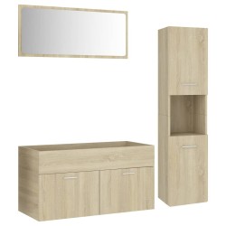 vidaXL Badmöbel-Set Sonoma-Eiche Holzwerkstoff