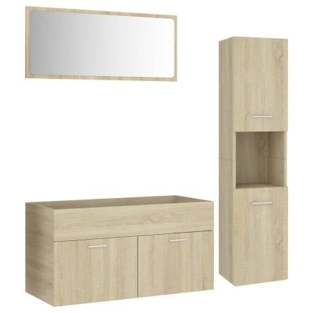 vidaXL Badmöbel-Set Sonoma-Eiche Holzwerkstoff