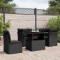 vidaXL 6-tlg. Garten-Sofagarnitur mit Kissen Schwarz Poly Rattan vidaXL 6-tlg. Garten-Sofagarnitur mit Kissen Schwarz Poly Rattan