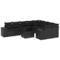 vidaXL 10-tlg. Garten-Sofagarnitur mit Kissen Schwarz Poly Rattan vidaXL 10-tlg. Garten-Sofagarnitur mit Kissen Schwarz Poly Rattan