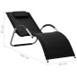 vidaXL Sonnenliegen Textilene 2 Stk. Schwarz und Grau vidaXL Sonnenliegen Textilene 2 Stk. Schwarz und Grau