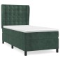 vidaXL Boxspringbett mit Matratze Dunkelgrün 80x200 cm Samt vidaXL Boxspringbett mit Matratze Dunkelgrün 80x200 cm Samt