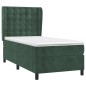 vidaXL Boxspringbett mit Matratze Dunkelgrün 80x200 cm Samt vidaXL Boxspringbett mit Matratze Dunkelgrün 80x200 cm Samt