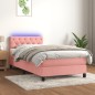 vidaXL Boxspringbett mit Matratze & LED Rosa 80x200 cm Samt vidaXL Boxspringbett mit Matratze & LED Rosa 80x200 cm Samt