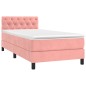 vidaXL Boxspringbett mit Matratze & LED Rosa 80x200 cm Samt vidaXL Boxspringbett mit Matratze & LED Rosa 80x200 cm Samt