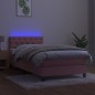 vidaXL Boxspringbett mit Matratze & LED Rosa 80x200 cm Samt vidaXL Boxspringbett mit Matratze & LED Rosa 80x200 cm Samt