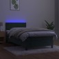 vidaXL Boxspringbett mit Matratze & LED Dunkelgrün 80x200 cm Samt vidaXL Boxspringbett mit Matratze & LED Dunkelgrün 80x200 cm Samt
