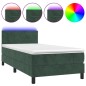 vidaXL Boxspringbett mit Matratze & LED Dunkelgrün 80x200 cm Samt vidaXL Boxspringbett mit Matratze & LED Dunkelgrün 80x200 cm Samt
