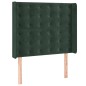 vidaXL Boxspringbett mit Matratze & LED Dunkelgrün 80x200 cm Samt vidaXL Boxspringbett mit Matratze & LED Dunkelgrün 80x200 cm Samt