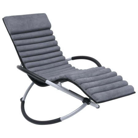 vidaXL Sonnenliegen-Auflage Grau Veloursleder