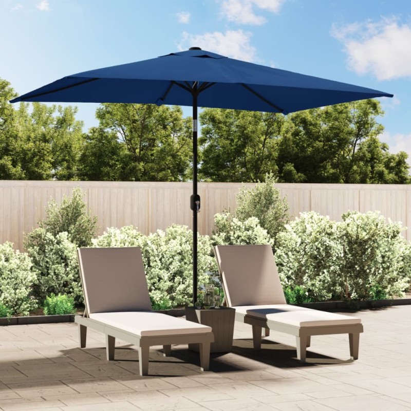 vidaXL Sonnenschirm mit Metall-Mast 300x200 cm Azurblau vidaXL Sonnenschirm mit Metall-Mast 300x200 cm Azurblau