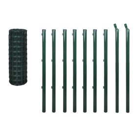 vidaXL Eurozaun Stahl 10x1,5 m Grün