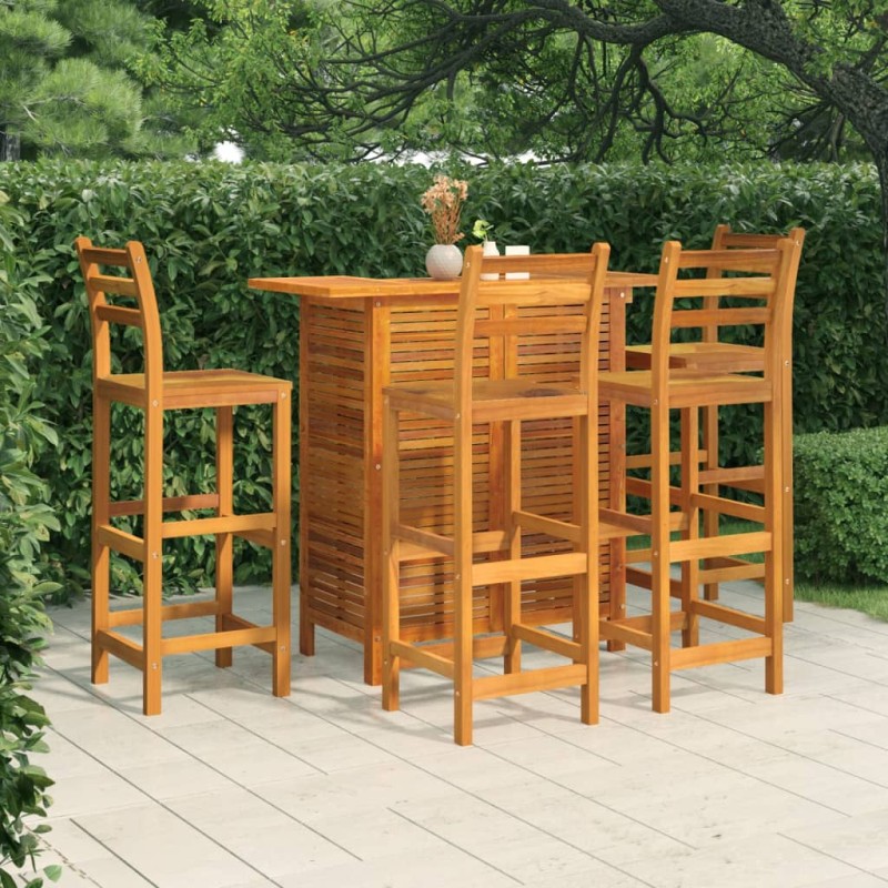 vidaXL 5-tlg. Gartenbar-Set Massivholz Akazie vidaXL 5-tlg. Gartenbar-Set Massivholz Akazie