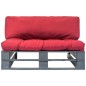 vidaXL Outdoor-Sofa Paletten mit Kissen in Rot Kiefernholz vidaXL Outdoor-Sofa Paletten mit Kissen in Rot Kiefernholz