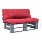 vidaXL Outdoor-Sofa Paletten mit Kissen in Rot Kiefernholz vidaXL Outdoor-Sofa Paletten mit Kissen in Rot Kiefernholz