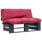vidaXL Garten-Palettensofa mit Kissen in Rot Kiefernholz vidaXL Garten-Palettensofa mit Kissen in Rot Kiefernholz
