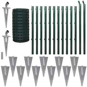 vidaXL Eurozaun Stahl 25 x 1,7 m Grün