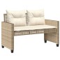 vidaXL 4-tlg. Garten-Sofagarnitur mit Kissen Beige Poly Rattan Glas vidaXL 4-tlg. Garten-Sofagarnitur mit Kissen Beige Poly Rattan Glas
