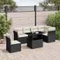 vidaXL 7-tlg. Garten-Sofagarnitur mit Kissen Schwarz Poly Rattan vidaXL 7-tlg. Garten-Sofagarnitur mit Kissen Schwarz Poly Rattan