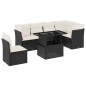 vidaXL 7-tlg. Garten-Sofagarnitur mit Kissen Schwarz Poly Rattan vidaXL 7-tlg. Garten-Sofagarnitur mit Kissen Schwarz Poly Rattan