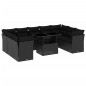 vidaXL 10-tlg. Garten-Sofagarnitur mit Kissen Schwarz Poly Rattan vidaXL 10-tlg. Garten-Sofagarnitur mit Kissen Schwarz Poly Rattan