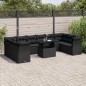 vidaXL 11-tlg. Garten-Sofagarnitur mit Kissen Schwarz Poly Rattan vidaXL 11-tlg. Garten-Sofagarnitur mit Kissen Schwarz Poly Rattan