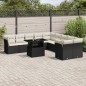 vidaXL 11-tlg. Garten-Sofagarnitur mit Kissen Schwarz Poly Rattan vidaXL 11-tlg. Garten-Sofagarnitur mit Kissen Schwarz Poly Rattan