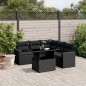 vidaXL 6-tlg. Garten-Sofagarnitur mit Kissen Schwarz Poly Rattan vidaXL 6-tlg. Garten-Sofagarnitur mit Kissen Schwarz Poly Rattan