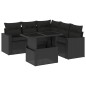 vidaXL 6-tlg. Garten-Sofagarnitur mit Kissen Schwarz Poly Rattan vidaXL 6-tlg. Garten-Sofagarnitur mit Kissen Schwarz Poly Rattan