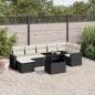 vidaXL 8-tlg. Garten-Sofagarnitur mit Kissen Schwarz Poly Rattan vidaXL 8-tlg. Garten-Sofagarnitur mit Kissen Schwarz Poly Rattan