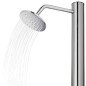 Gartendusche mit Grauer Bodenplatte 220 cm Edelstahl Gartendusche mit Grauer Bodenplatte 220 cm Edelstahl
