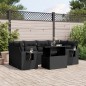 vidaXL 7-tlg. Garten-Sofagarnitur mit Kissen Schwarz Poly Rattan vidaXL 7-tlg. Garten-Sofagarnitur mit Kissen Schwarz Poly Rattan
