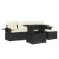 vidaXL 6-tlg. Garten-Sofagarnitur mit Kissen Schwarz Poly Rattan vidaXL 6-tlg. Garten-Sofagarnitur mit Kissen Schwarz Poly Rattan