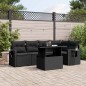 vidaXL 6-tlg. Garten-Sofagarnitur mit Kissen Schwarz Poly Rattan vidaXL 6-tlg. Garten-Sofagarnitur mit Kissen Schwarz Poly Rattan