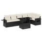 vidaXL 7-tlg. Garten-Sofagarnitur mit Kissen Schwarz Poly Rattan vidaXL 7-tlg. Garten-Sofagarnitur mit Kissen Schwarz Poly Rattan