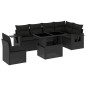 vidaXL 7-tlg. Garten-Sofagarnitur mit Kissen Schwarz Poly Rattan vidaXL 7-tlg. Garten-Sofagarnitur mit Kissen Schwarz Poly Rattan