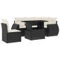 vidaXL 6-tlg. Garten-Sofagarnitur mit Kissen Schwarz Poly Rattan vidaXL 6-tlg. Garten-Sofagarnitur mit Kissen Schwarz Poly Rattan