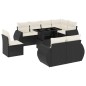 vidaXL 9-tlg. Garten-Sofagarnitur mit Kissen Schwarz Poly Rattan vidaXL 9-tlg. Garten-Sofagarnitur mit Kissen Schwarz Poly Rattan